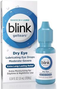 Blink GelTears Eye Drops for Dry Eyes, Gel Lubricating Eye Drops, Instantly Soothing, Moisturizing & Extra Long-Lasting Hydrating Eye Care for Moderate to Severe Dry Eye Symptom Relief, 0.34 fl oz