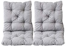 Ambientehome 90067 98 x 50 x 8 cm HANKO Cotton Padded Low Back Cushion - Light Grey (2-Piece)