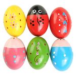 6pcs Wooden Egg Shakers Musical Percussion Instruments