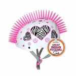 STREETJAM Kids Cycle Helmet, Zebra Hearts Open Face Sports Helmet, Hard Outer Shell, EPS Inner case, Adjustable Strap with Adjuster Dial, Skating, Sports (Small (5-8 Years), Zebra Hearts White)