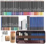 Corslet 104 Pc Sketching Kit for Artist | Drawing Pencils for Artists 72 Colour Pencils Set for Coloring Book | Charcoal Pencil Art Supplies for Kids & Adults