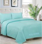 BSB HOME® 100% Microfiber Ultrasonic 280 Tc Solid King Size Quilted Bed Cover/Bedsheet/Bedspreads with 2 Pillow Covers/Case (Luxury, Bright Sky Blue 90X100 Inches, 250X230 cm)