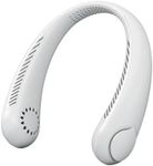 Portable Neck Fan, 4000mAh, Personal Mini USB Neckband Fan Rechargeable, 360°Cooling Hanging 3 Speeds Wearable Flexible Fan, Headphones Design for Outdoor Sports Indoor Office (white)