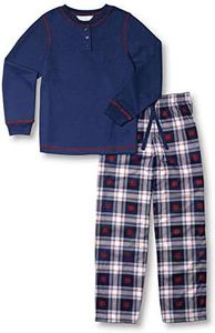 PajamaGram Kids Pajamas Boys - Pajamas For Girls, Snowfall Plaid, 10