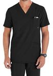 Smart Uniform SF090 V Neck Scrub Top (M, Black)