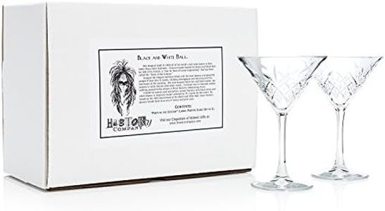 HISTORY COMPANY New York “Party of the Century” Classic Martini Glass 2-Piece Set (Gift Box Collection)