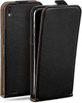 MoEx Magnetic Flip Case compatible with Huawei Ascend P6 | 360° protection faux leather, Black