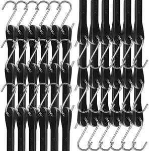 Bungee Cords with Hooks 21" 50 Pack, Heavy Long Duty Rubber Tarp Straps with Crimped S Hooks for Securing Truck, Cargo, Tarps in Extreme Weather, Max Stretch 1.5X & Max Load Capacity 185 LBS