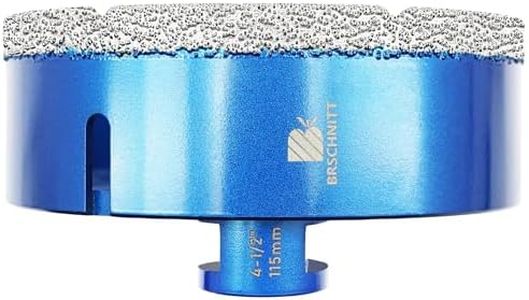 115mm Diamond Core Drill Bit for Porcelain Tile Ceramic Marble Granite Drilling,BRSCHNITT 1pc Vacuum Brazed Diamond Hole Saw with 5/8-11 Thread (115mm)