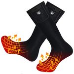 SNOW DEER Electric Heated Socks - Upgraded Men Women Powered Rechargeable Battery Heat Socks,Cold Weather Hunting Fishing Motorcycle Skiing Warm Winter Socks