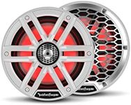 Rockford Fosgate M2-65 Color Optix 6.5” 2-Way Coaxial Multicolor LED Lighted Marine Speakers - White/Stainless (Pair)