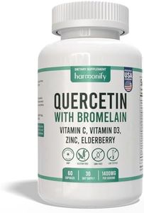 HARMONIFY Quercetin with Bromelain, Immune Blend Supplements with Zinc Elderberry Vitamin C & D 5000 IU, Artemisinin, Irish Sea Moss, Echinacea, Garlic, Turmeric, Reishi and Ginger Powder, 1400 mg