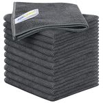 Sinland Microfiber Cleaning Cloths Dish Cloth Absorbent Kitchen Lintless Cleaning Cloth Dish Rags Lens Cloths 12 Inch X 12 Inch 12pack Grey