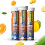 FAST&UP L-CARNITINE 3000 MG - Helps convert fat into energy, ADVANCED TRIPLE ACTION FORMULA, Carnipure™ Carnitine with added Garcinia cambogia and Potassium, Mango, Orange & Lime Lemon, Pack of 3