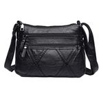 Cross-Body Bags Handbags for Women Ladies， Casual Crossbody Bags Waterproof Purse and Shoulder Bags Black Messenger Bags for Daily Use (Black T1)