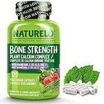 NATURELO Bone Strength - Plant-Based Calcium, Magnesium, Potassium, Vitamin D3, VIT C, K2 - GMO, Soy, Gluten Free Ingredients - Whole Food Supplement for Bone Health - 120 Vegan Friendly Capsules