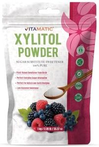Vitamatic Xylitol Pure Powder 1 KG (2.2 lb) – 100% Pure Birch Derived Sweetener – Keto Friendly Sugar Substitute – Low Glycemic – Non-GMO, Vegan, Gluten Free