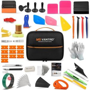 MS VANTRO Professional Vinyl Wrap Tool Kit for Car Wrap Window Tint and PPF with Organized Case - Knife Less Tape - Level 3 Cut Resistant Vinyl Wrap Gloves - Magnetic Holders and Detail Tucking Tool