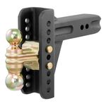 CURT Manufacturing 45902 Adjustable Trailer Hitch Ball Mount Black Fits 2-1/2-Inch Receiver, 6 Drop, 5-1/4-Inch Rise, 2-Inch and 2-5/16-Inch