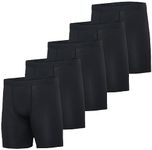 Real Essentials 5 Pack: Mens Compression Shorts - Quick Dry Performance Active Underwear (Available in Big & Tall), Set a, X-Large