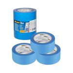 ScotchBlue Multi-Surface Premium Masking Tape, Pack of 3, 48 mm x 41 m, Scotch Adhesive Blue Painters Tape, For Painting and Decorating, Indoor & Outdoor, Sticks Well, 70% PEFC