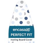 Encasa XO Ironing Board Covers and pad 125x46 cm- Thick 3mm Felt Padding, Drawstring Tightening & Lock, Heat Reflective, Scorch & Stain Resistant, for Wide Ironing Board - Blue Moon