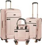 kensie Hudson Softside 3-Piece Spinner Luggage Set, Rose, 3-Piece Set (20/24/28), Hudson Softside 3-Piece Spinner Luggage Set (KN-A6203)