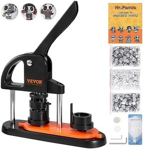 VEVOR Button Maker Machine, 25mm/1 inch Button Maker with 500pcs Button Parts, Ergonomic Arc Handle Punch Press Kit, Pin Maker with Panda Magic Book, for Children DIY Gifts and Christmas