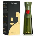 FLAIROSOL OLIVIA Oil Sprayer for Cooking, 200ml Glass Olive Oil Sprayer, Continuous Oil Spray Bottle with Portion Control, Oil Dispenser for Kitchen, Air Fryer, Salad, BBQ (Green Bottle, Gold Print)