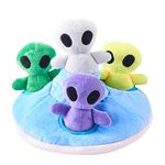 JOYELF Hide and Seek Dog Toys, Plush Dog Chew Toy for Puppy Small Medium Large Dogs,Interactive Dog Toys Squeaky Plush Dog Toys Puppy Toys Plush Dog Puzzles, UFO and Alien Toys…