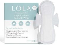 LOLA Ultra Thin Menstrual Pads with Wings, Regular Absorbency - 32 Count - Organic Cotton Topsheet & Core, Natural Ingredients, Chlorine & Toxin Free, Powerful Leak Protection - BPA Free