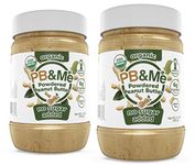 PB&Me Organic Powdered Peanut Butter: No Sugar Added, Gluten Free, Plant Protein, Keto Snack, 16oz, 2 Pack - Perfect for Baking, Smoothies, Protein Shakes, and Long-Term Emergency Supplies