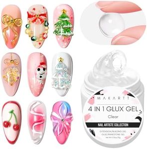 Makartt Solid Builder Nail Gel, 3D Gel Nail Art 4 in 1 Non-sticky for Extension UV Glue for Acrylic Nails Rhinestones 3D Sculpture Hard Gels UV/LED Lamp Required Clear 15ml
