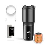 EAST MOUNT Smart Temperature Controlled Mug,Heated Coffee Mug,16 Hours Battery Life,Vacuum Insulated Hot Beverage Warmer 15OZ,with LCD Display 90°F to 150°F