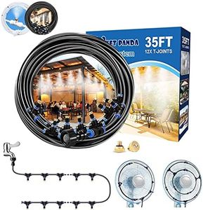 Misters for Outside Patio, 35FT Misting Cooling System, Outdoor Water Mister System for Porch, Umbrella, Deck, Canopy, Fan. Mist Hose Accessories for Backyard, Garden, Greenhouse,Trampoline Sprinkler