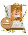 Tega Organic Masala Chai Rooibos Tea | Herbal Tea in Eco-Friendly Tea Bags, Fairtrade, Carbon Neutral, Zero Sugar, Caffeine Free, 20 Individually Wrapped Tea Bags (Pack of 3)