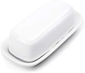 Fox Run Butter Dish, White Stoneware Butter Keeper with Lid