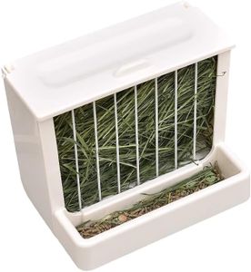 Rabbit Hay Feeder,Guinea Pig Hay Feeder，for Bunny, Guinea Pigs,Chinchillas, Anti-Waste, with lid, Straw Box, Anti-Pick, Straw Basket,Large Capacity hay Box， Bunny Supplies (with lid and Trough)