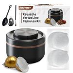 Reusable Vertuo Pods Kit for Nespresso, Reusable Vertuo Capsule for Nespresso with 100PC AL Foil Seals Lids, Refillable Coffee Pods for VertuoLine Compatible with Nespresso VertuoPlus Espresso Machine