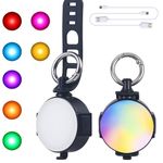 2 Pack Dog Lights for Night Walking, 4 Modes Dog Collar Light, Rechargeable LED Dog Safety Lights, Clip-On Dog Collar Light, Waterproof RGB Light up Dog Collar, Pet Light Collar