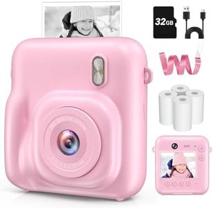 Instant Camera, Kids Camera Instant Print 48MP HD Photos & 1080P Video with Dual Lens, 32GB Card, 16X Zoom, Digital Cameras for Kids Children Teens Student Girl Boy Christmas Birthday Gifts(Pink)