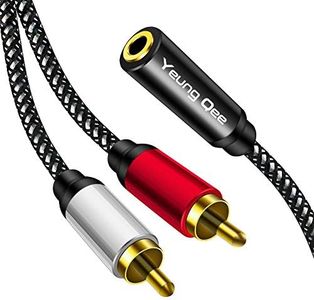 Yeung Qee 3.5mm Female to 2RCA Male Stereo Audio Y Adapter Cable Compatible for TV,Smartphones, MP3, Tablets,Speakers,Home Theater (10FT/3M)