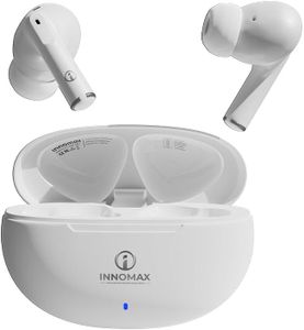 innomax K1 True Wireless in Ear Earbuds with 48H Playtime, ENC Mic, 13mm Bass Drivers, Type-C Fast Charging, Touch Controls, IPX5, Bluetooth 5.3 Ear Buds TWS (White)