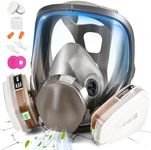 Yaludm Full Face Respirator Mask with Filter - Reusable Gas Masks with 6001 Activated Carbon Filter, Mask Respirators for Painting, Dust, Welding, Cutting, Woodworking, Chemical, Organic Vapor