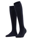 FALKE Women's Softmerino W KH Wool Cotton Long Plain 1 Pair Knee-High Socks, Blue (Dark Navy 6379), 5.5-6.5