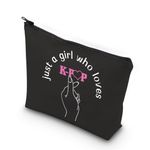 VAMSII Kpop Army Makeup Bag Just a Girl Who Love K-pop Travel Toiletry Bag for Kpop Fans Kpop Lovers(Love K-pop CA)