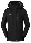 Rdruko Women's Ski Jacket Waterproof Insulated Fleece Snowboard Warm Winter Coat with Hood (Black,CA XXL)