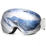 EXP VISION Snowboard Ski Goggles Men Women Youth, Anti Fog OTG Winter Snow Goggles Spherical Detachable Lens (Gray)