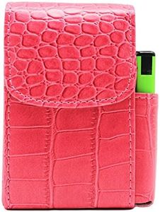 Boshiho PU Leather Cigarette Case with Lighter Holder Tobacco Pouch Best Gift for Men Women (Hot Pink)