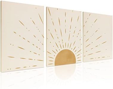 puthiac Boho Minimalist Wall Art - Framed Canvas Prints - Perfect for Modern and Neutral Home Decor, Bohemian Style - Ideal for Living Room, Bedroom, Bathroom and Office